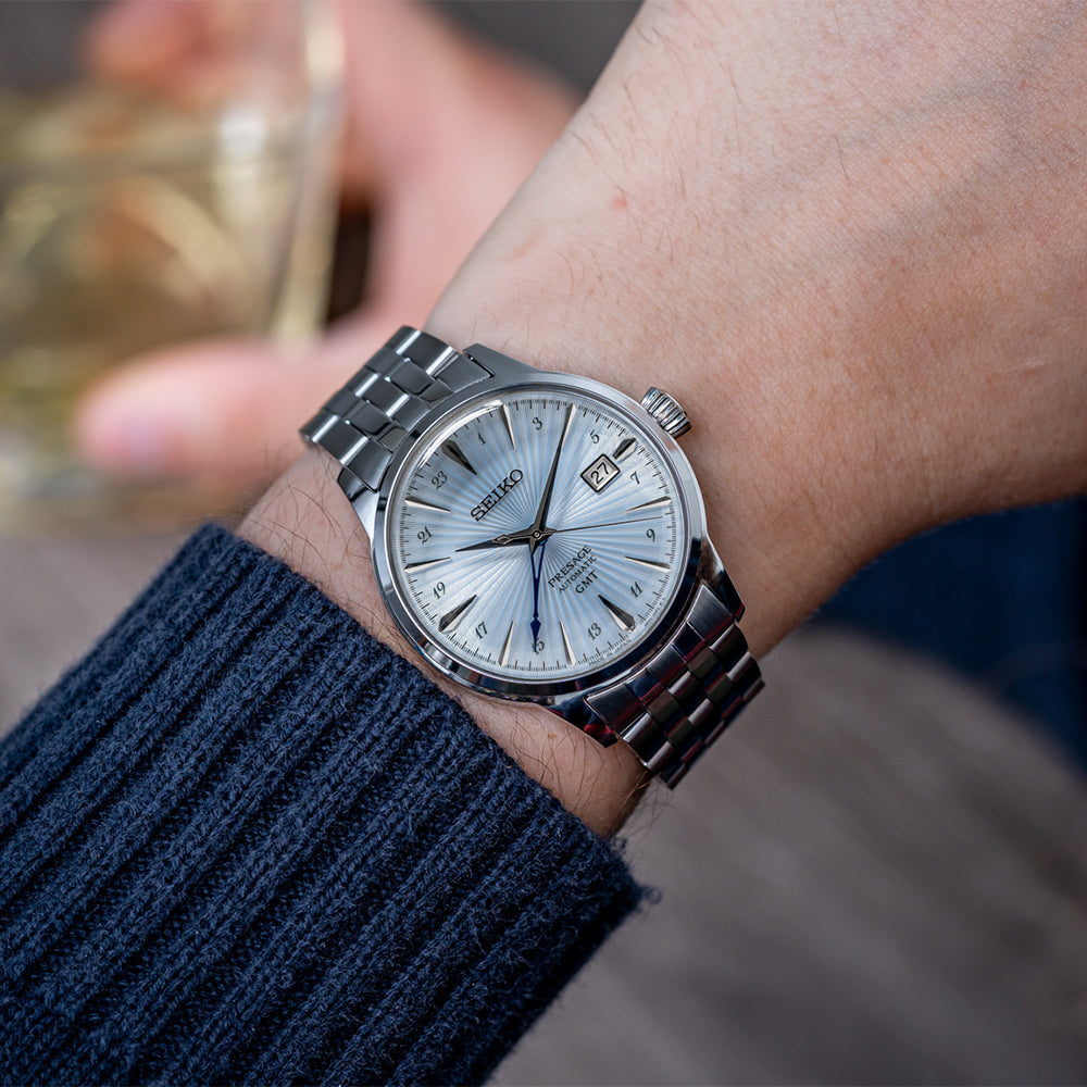 SSK037 Presage Cocktail Time GMT 40.5mm - Blue on Bracelet