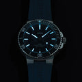 Aquis Date 41.5mm - Blue on Rubber Strap
