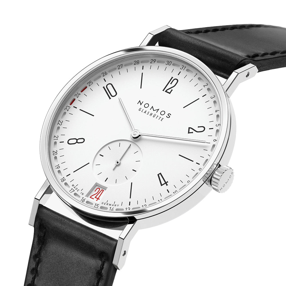 Tangente 2Date 37.5mm - White on Leather Strap