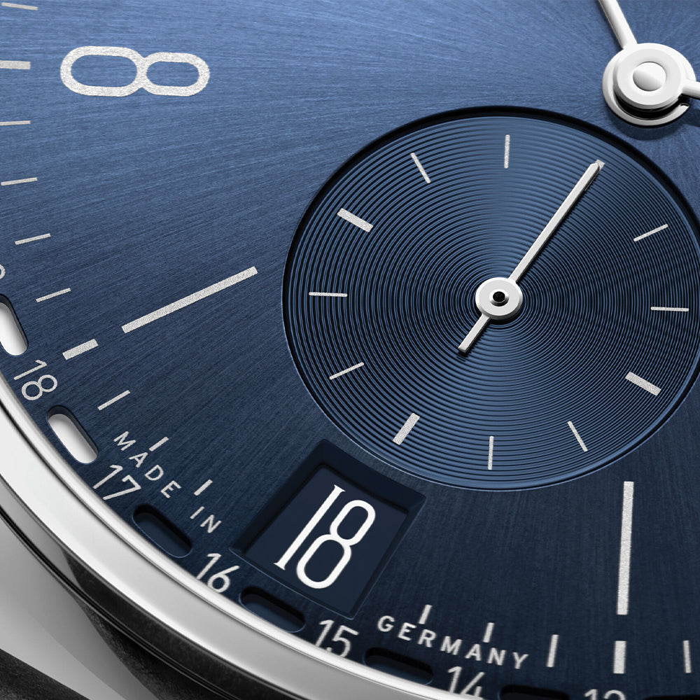 Tangente 2Date 37.5mm - Blue on Leather Strap