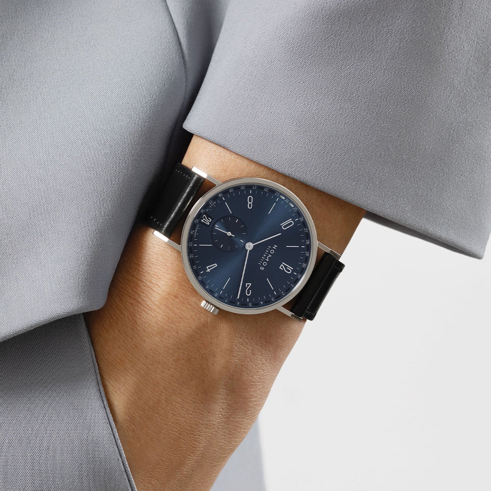 Tangente 2Date 37.5mm - Blue on Leather Strap