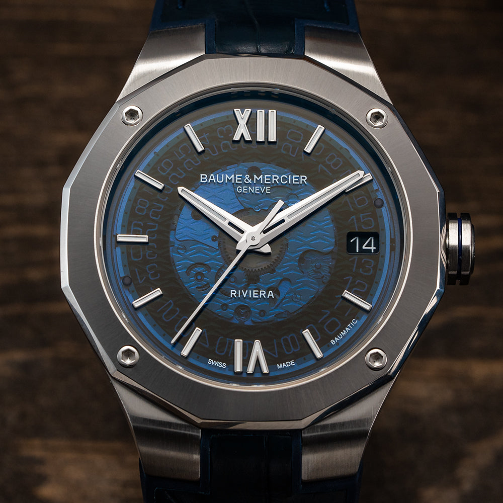 Riviera 10714 Automatic 39mm - Blue on Leather Strap