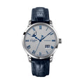 Senator Excellence Panorama Date Moon Phase 40mm - Varnish Silver-Grainé on Strap