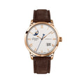 Senator Excellence Panorama Date Moon Phase Automatic Red Gold 40mm - Silver on Leather Strap