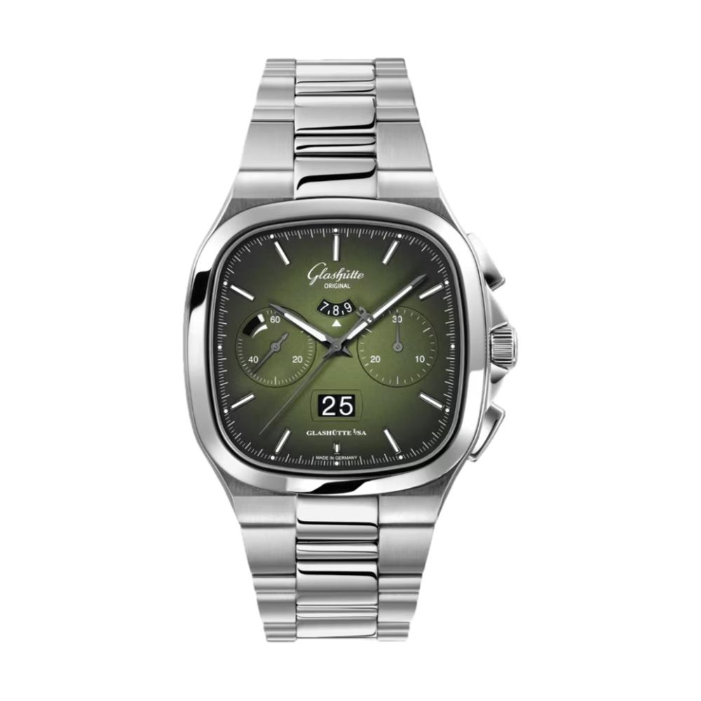 Seventies Chronograph Matte Lacquered Green 40mm - Stainless Steel on Bracelet
