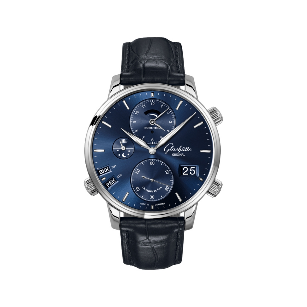 Senator Cosmopolite 44mm - Galvanized Blue on Strap