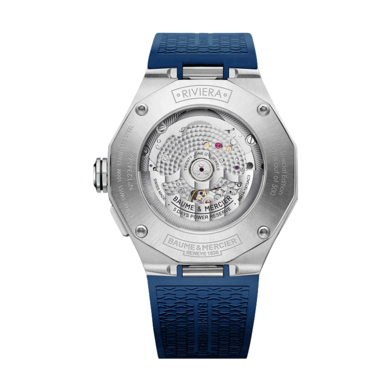 Riviera 10761 Limited Edition Baumatic Tideograph 43mm - Blue on Rubber Strap