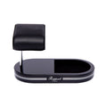 Formula Watch Stand with Tray - Black and Silver