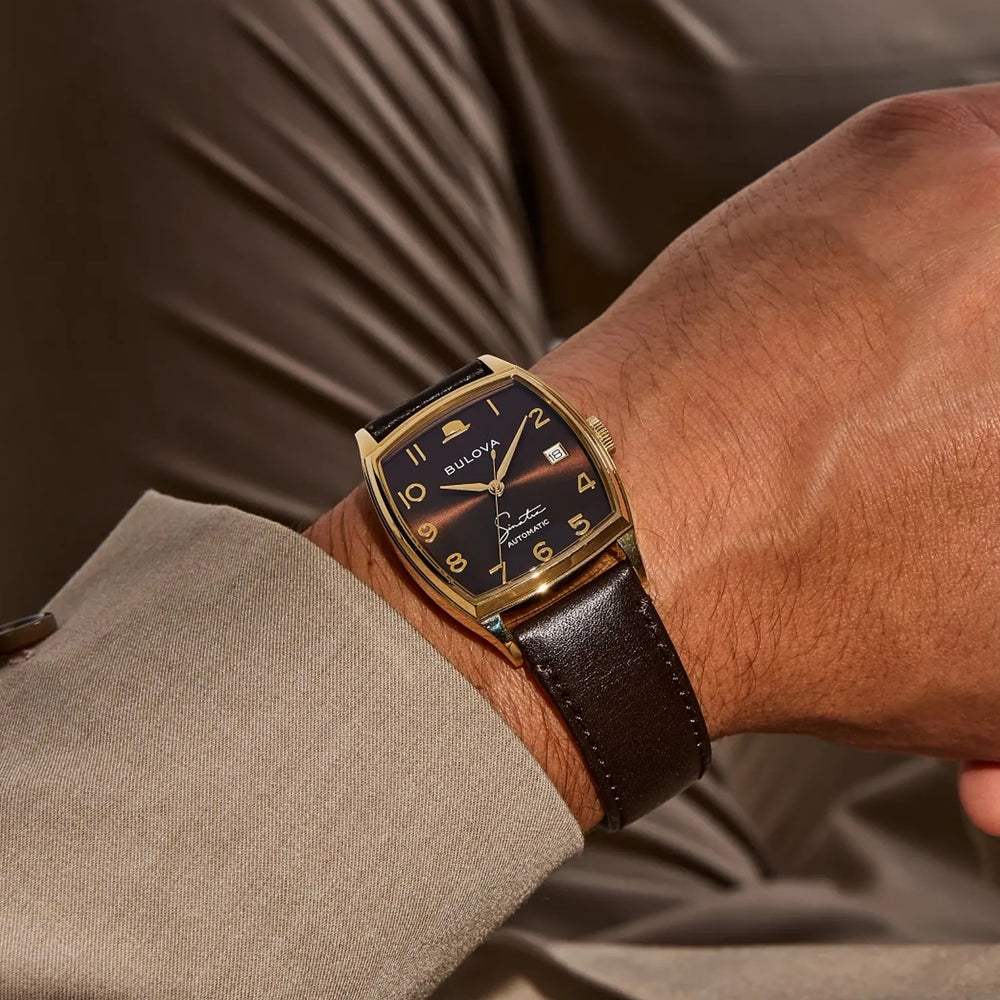 Young at Heart Gold-Tone 33.5mm - Brown on Leather Strap