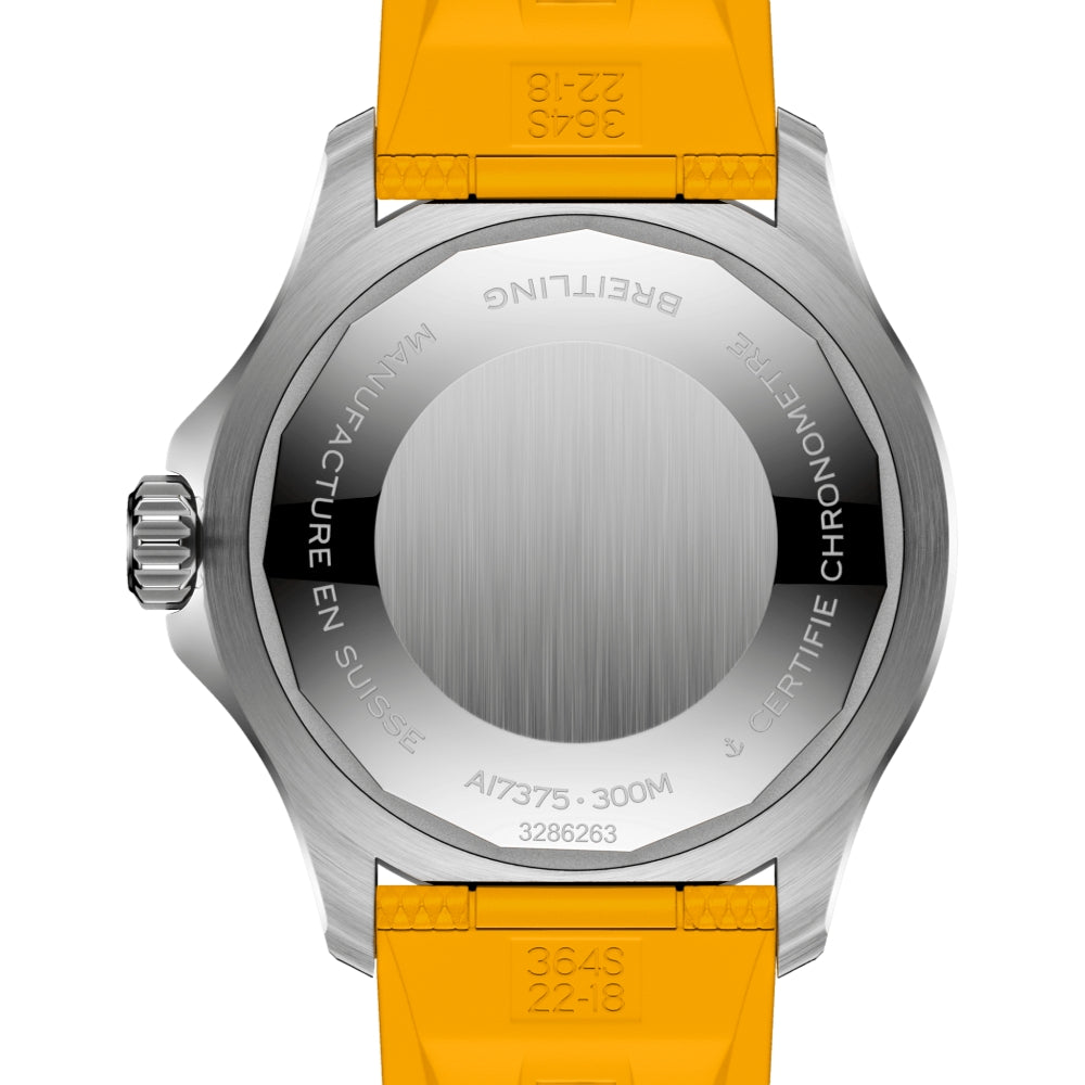 Superocean Automatic 42mm - Black w/ Rainbow Indices on Yellow Rubber Strap