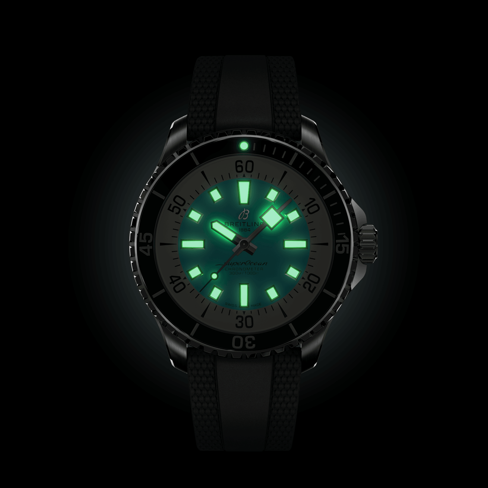 Superocean Automatic 44mm - Turquoise on Rubber Strp