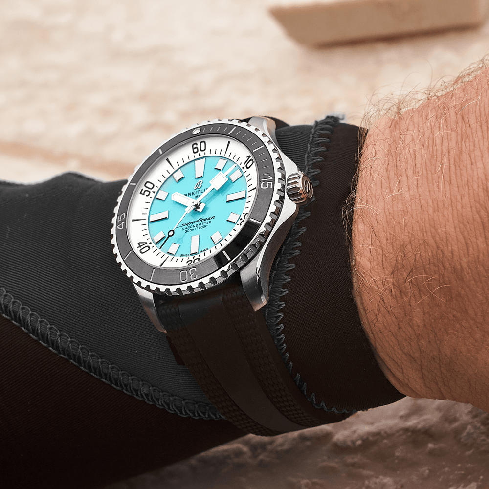 Superocean Automatic 44mm - Turquoise on Rubber Strp