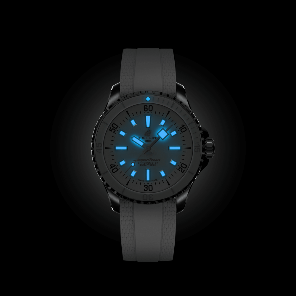 Superocean Automatic 36mm - White on Rubber Strap