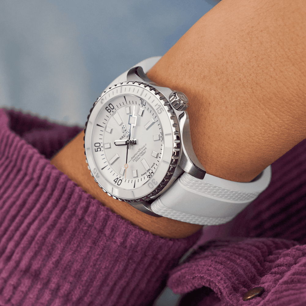 Superocean Automatic 36mm - White on Rubber Strap