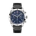 Classic AVI Chronograph 42mm Tribute to Vought F4U Corsair - Blue on Leather Strap