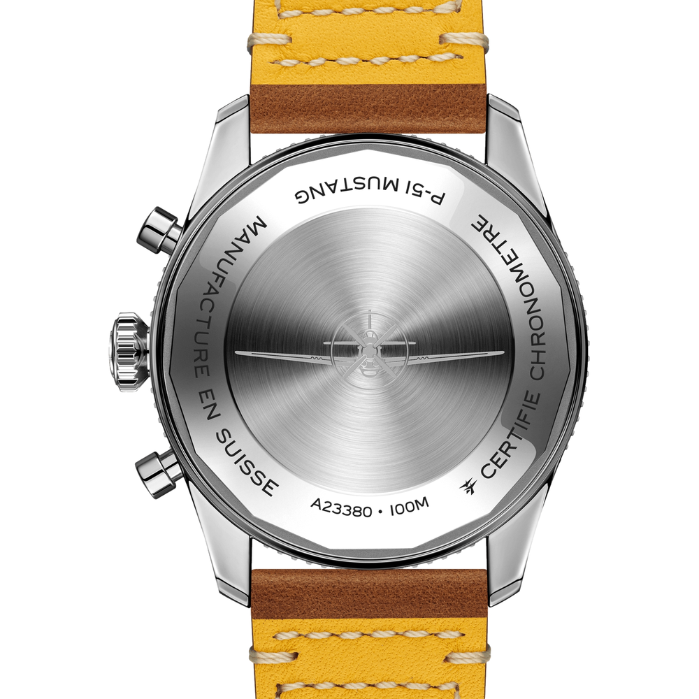 Classic AVI Chronograph 42mm P-51 Mustang - Black on Leather Strap