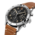 Classic AVI Chronograph 42mm P-51 Mustang - Black on Leather Strap