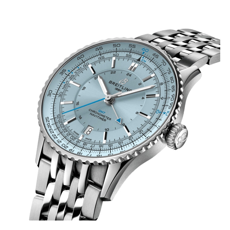 Navitimer Automatic GMT 41mm - Light Blue on Bracelet