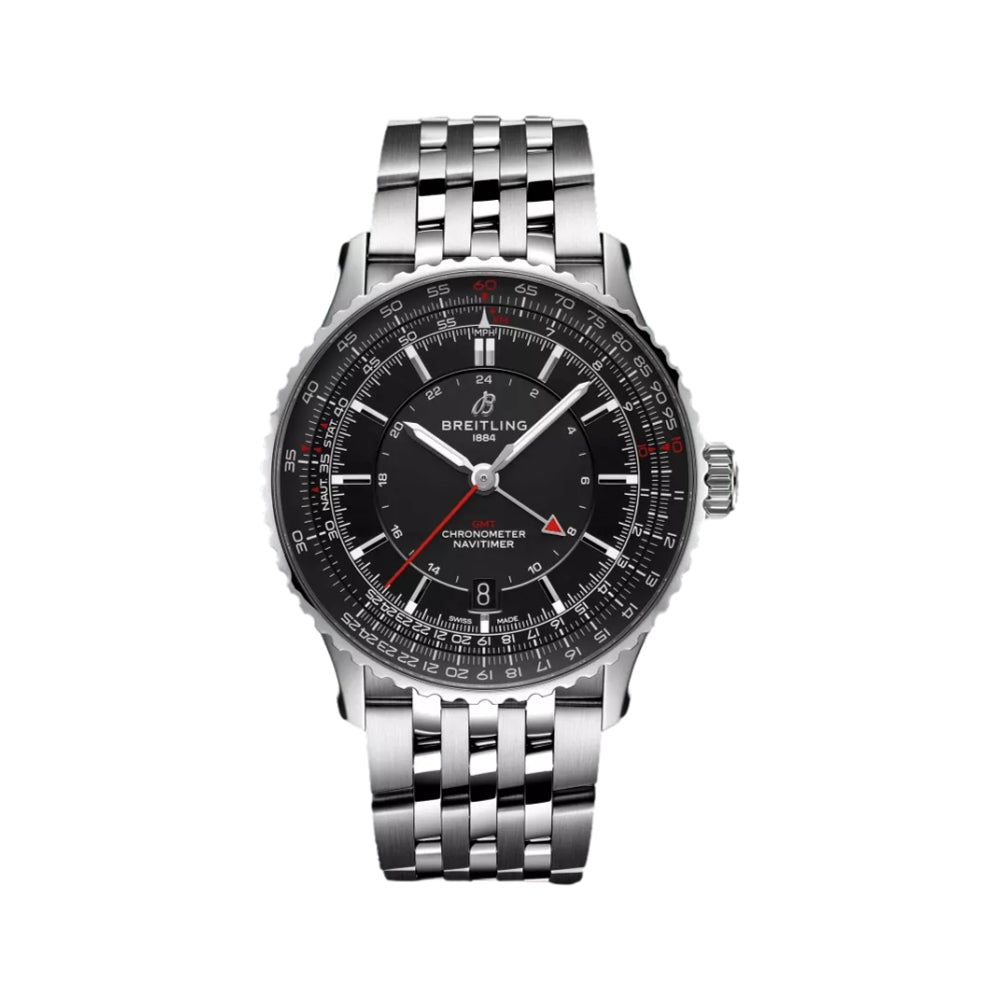 Navitimer Automatic GMT 41mm - Black on Bracelet