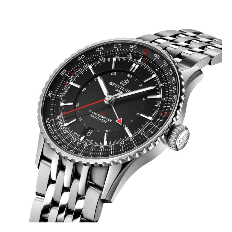 Navitimer Automatic GMT 41mm - Black on Bracelet