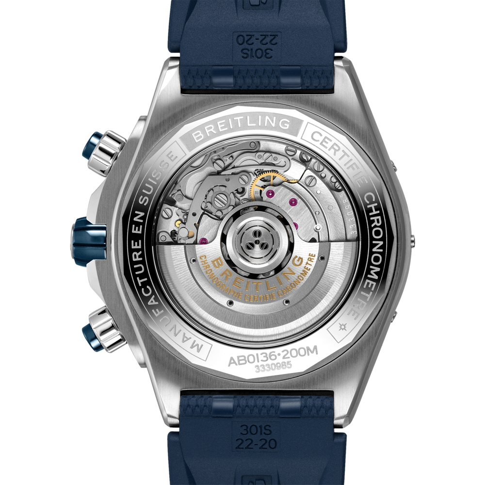 Super Chronomat B01 44mm - Blue on Rubber Strap