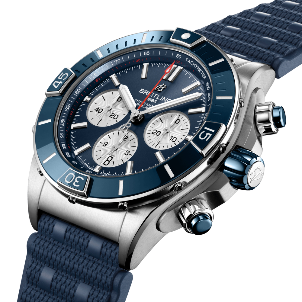 Super Chronomat B01 44mm - Blue on Rubber Strap