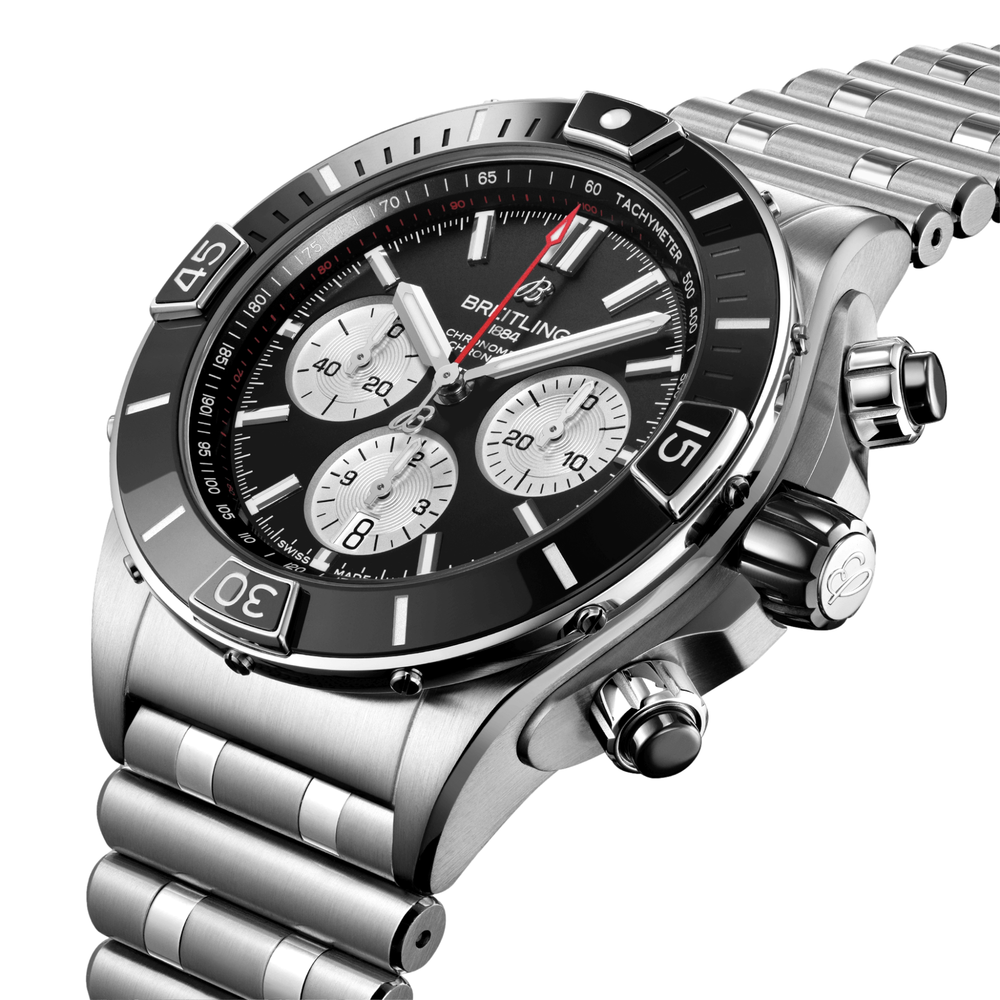 Super Chronomat B01 44mm - Black on Stainless Steel