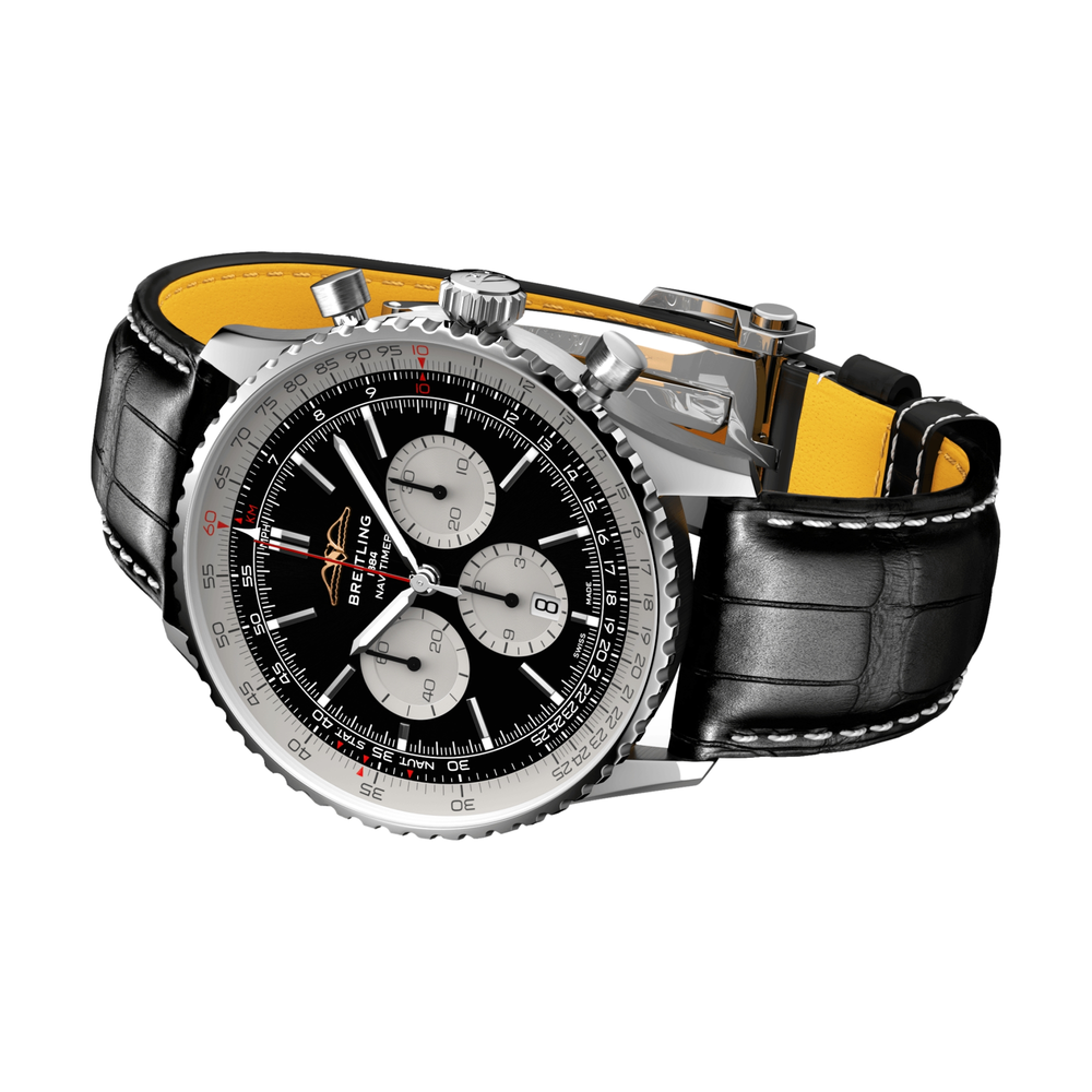 Navitimer B01 Chronograph 46mm - Black on Leather Strap