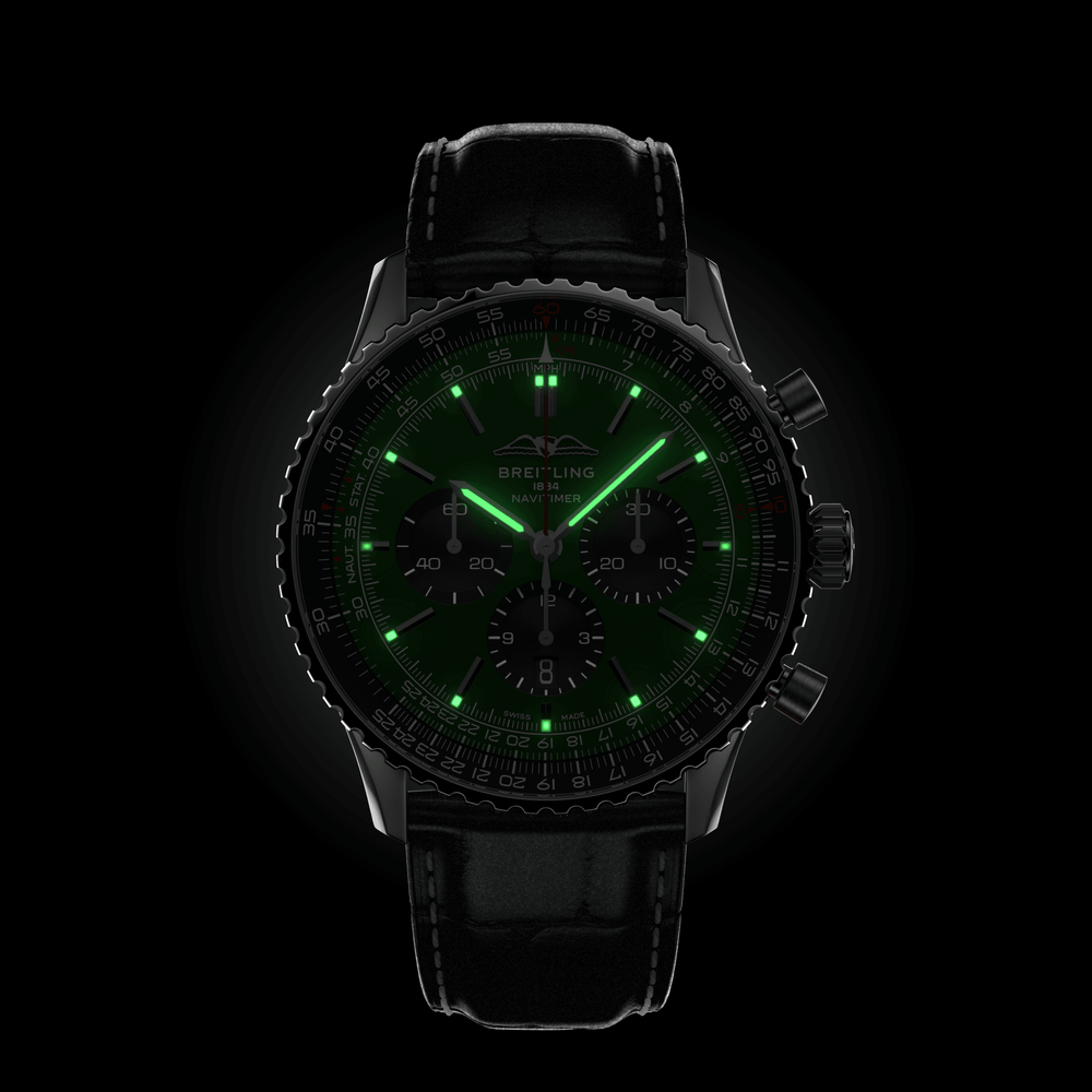 Navitimer B01 Chronograph 46mm - Green on Leather Strap