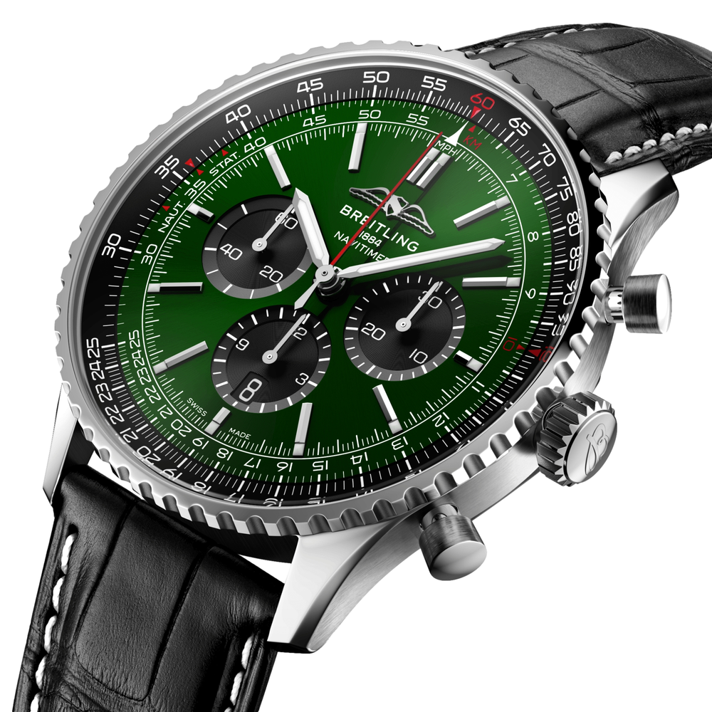 Navitimer B01 Chronograph 46mm - Green on Leather Strap