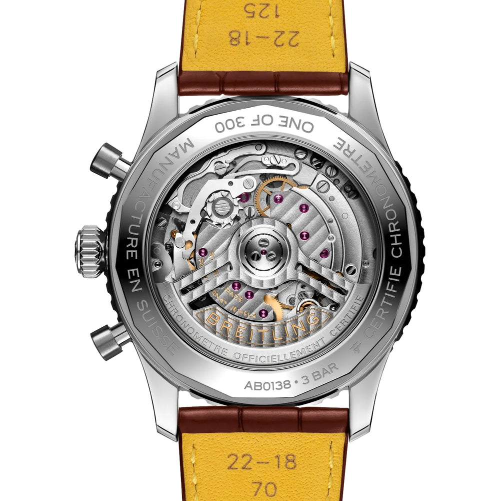 Navitimer B01 Chronograph N. America Limited Edition 43mm - Silver on Brown Leather Strap w/ Extra Strap