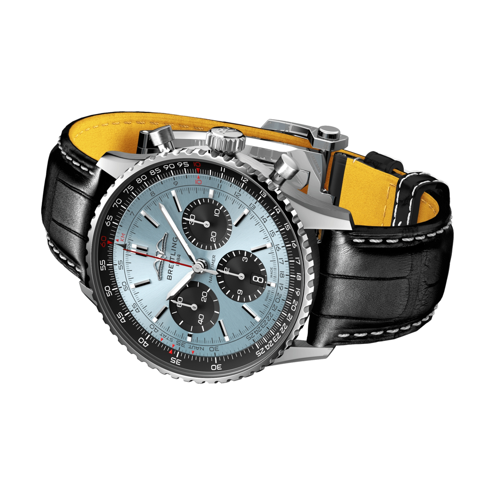 Navitimer B01 Chronograph 43mm - Ice Blue on Leather Strap