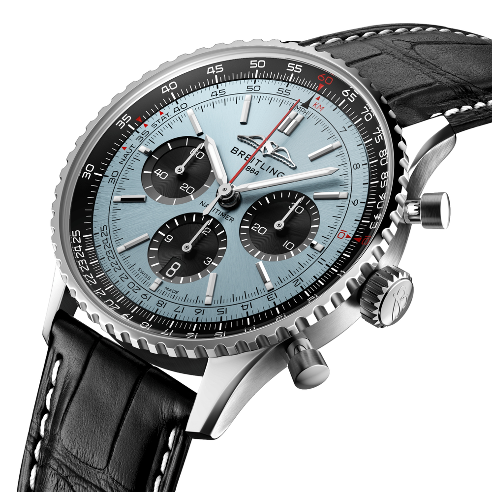 Navitimer B01 Chronograph 43mm - Ice Blue on Leather Strap