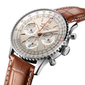 Navitimer B01 Chronograph 41mm - White on Leather Strap