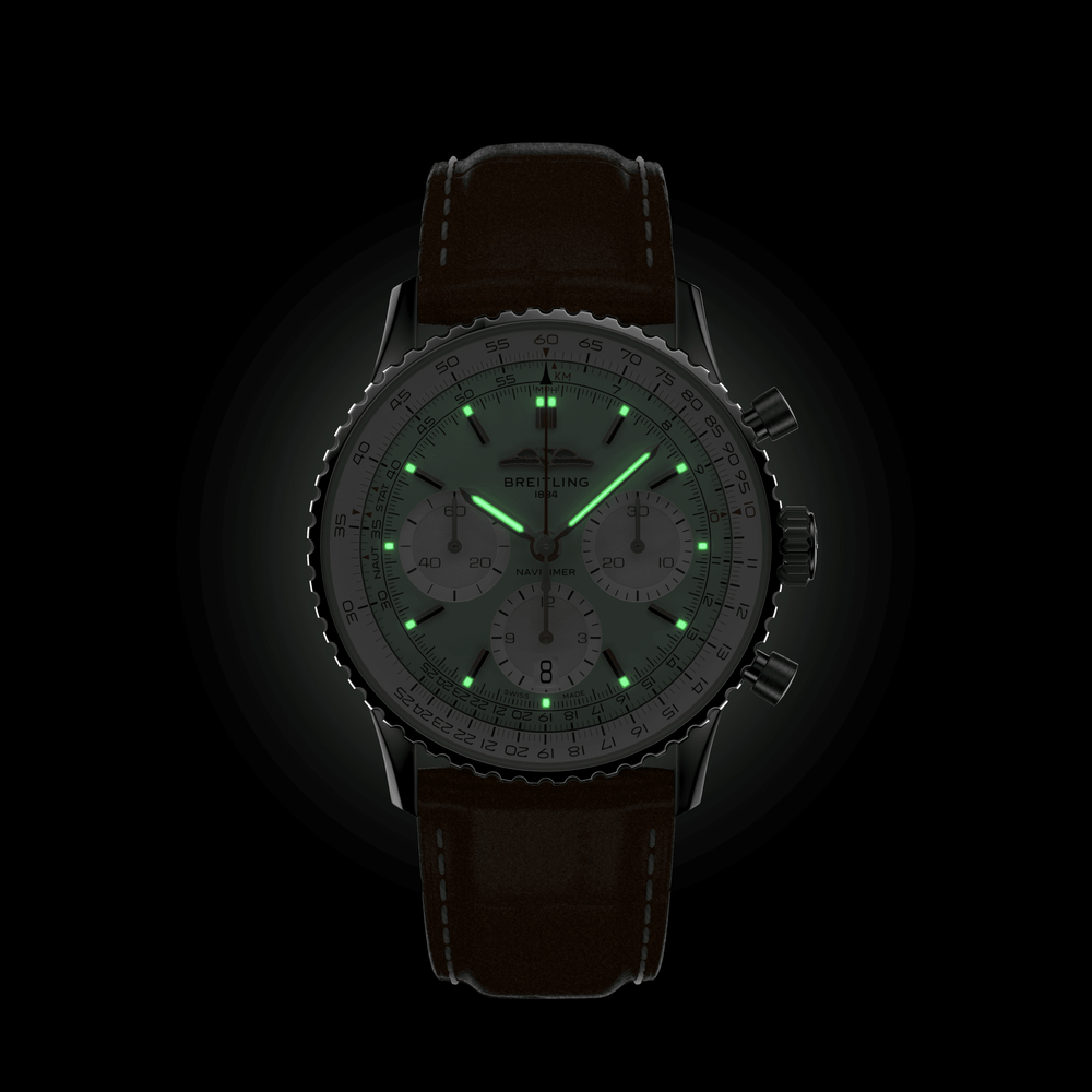 Navitimer B01 Chronograph 41mm - Mint Green on Leather Strap