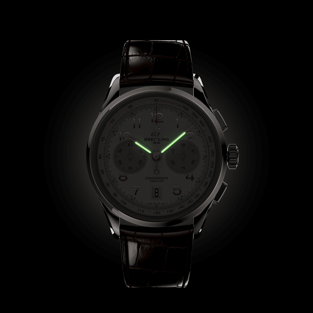 Premier B01 Chronograph 42mm - Ivory on Leather Strap
