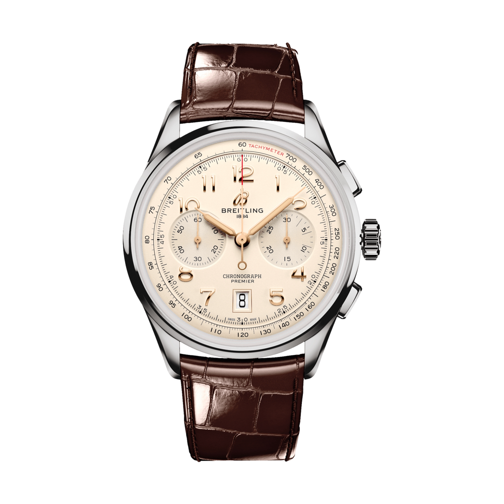 Premier B01 Chronograph 42mm - Ivory on Leather Strap