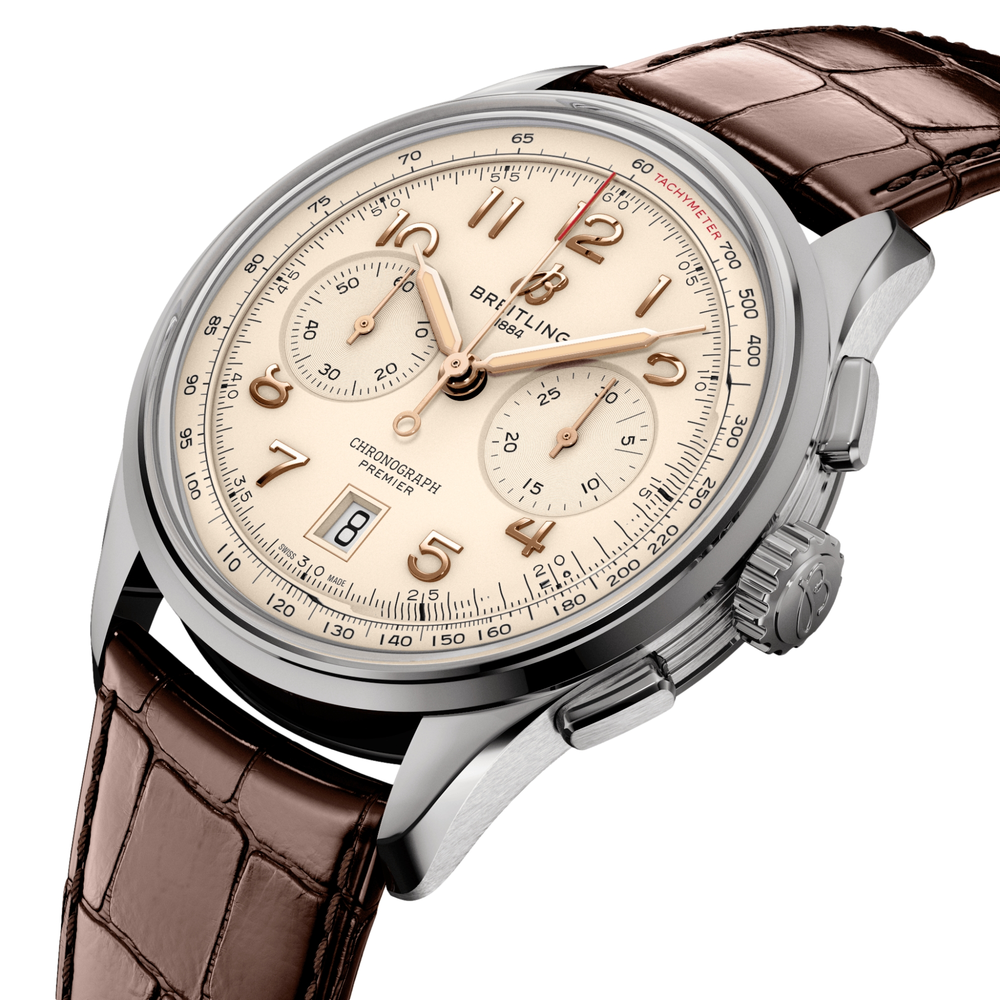 Premier B01 Chronograph 42mm - Ivory on Leather Strap