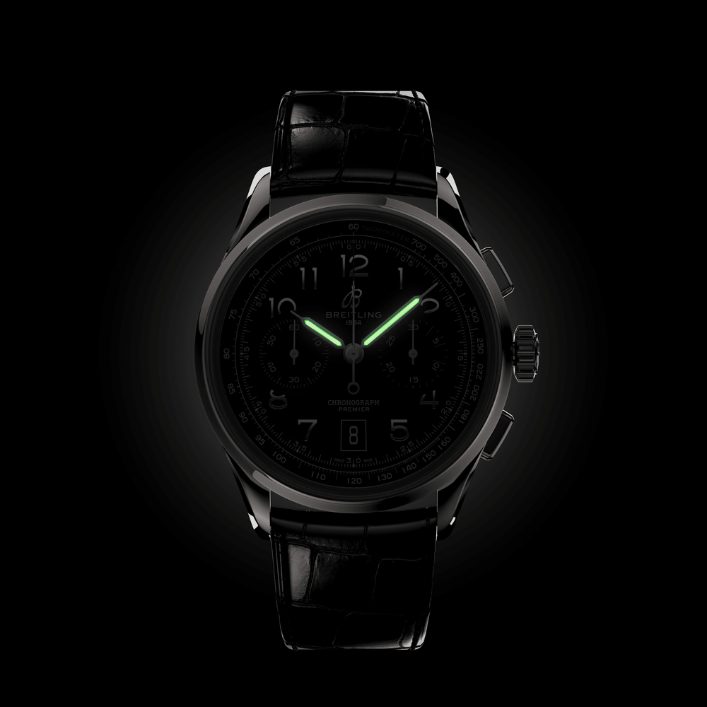 Premier B01 Chronograph 42mm - Black on Leather Strap