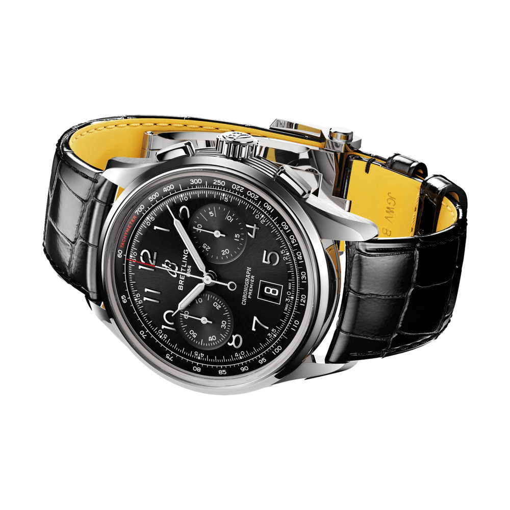 Premier B01 Chronograph 42mm - Black on Leather Strap
