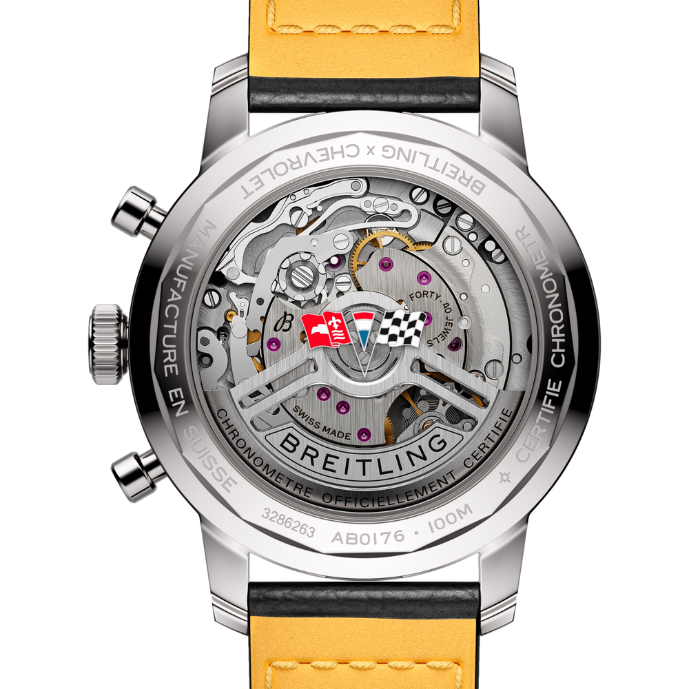 Top Time B01 Chevrolet Corvette 41mm - Red on Leather Strap