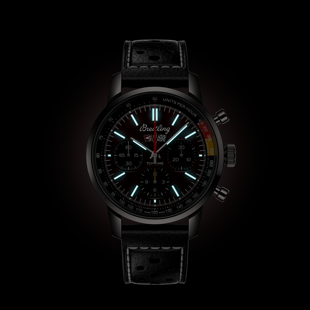 Top Time B01 Chevrolet Corvette 41mm - Red on Leather Strap