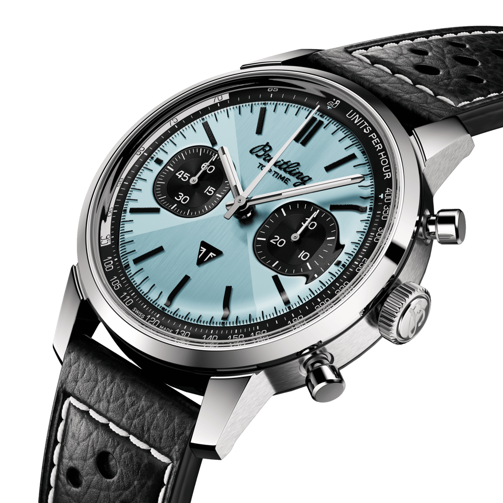 Top Time B01 Triumph 41mm - Ice Blue on Leather Strap
