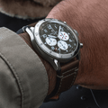 Super AVI B04 Chronograph GMT 46mm Curtiss Warhawk - Green on Leather Strap