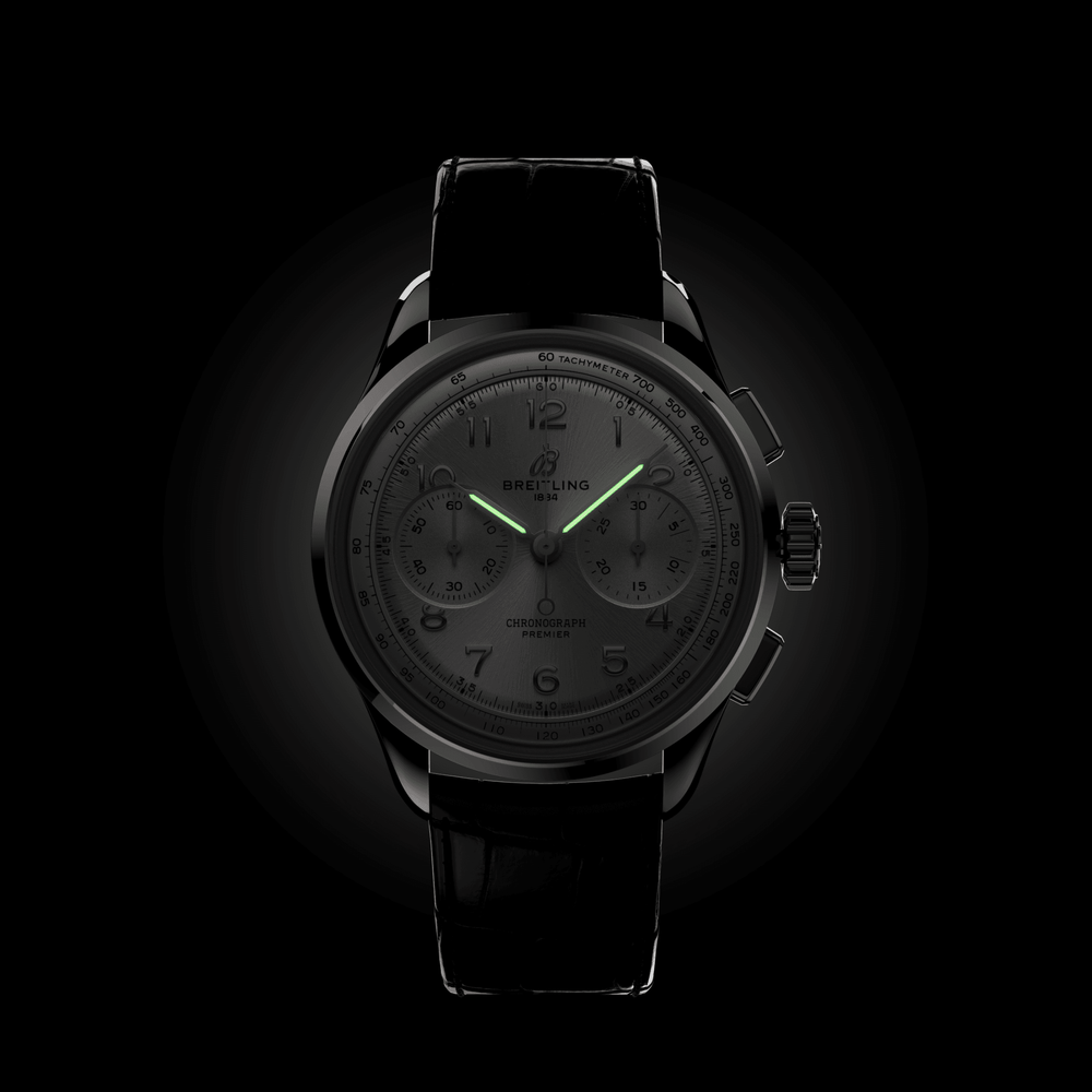 Premier B09 Chronograph 40mm - Silver on Leather Strap