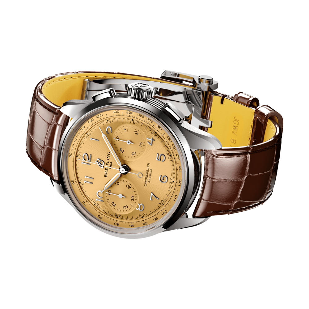 Premier B09 Chronograph 40mm - Gold on Leather Strap