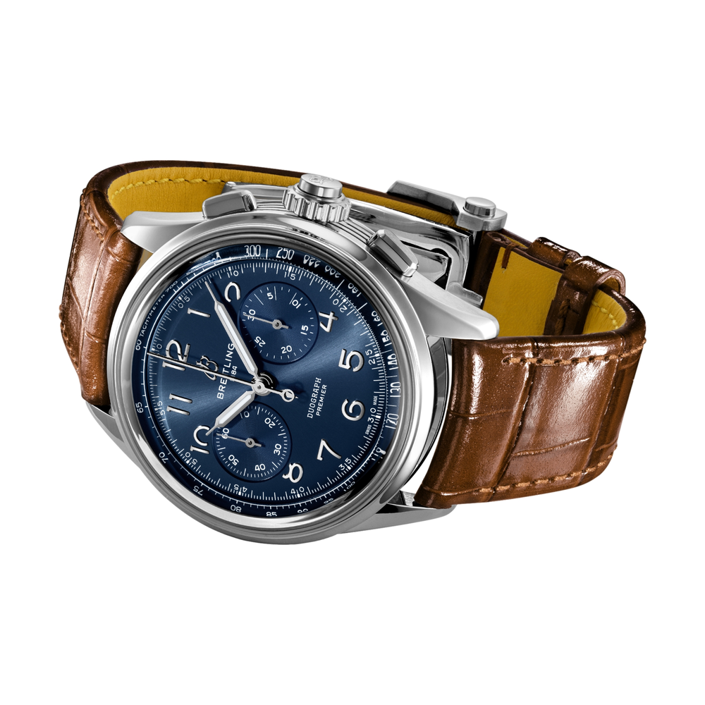 Premier B15 Duograph 42mm - Blue on Leather Strap