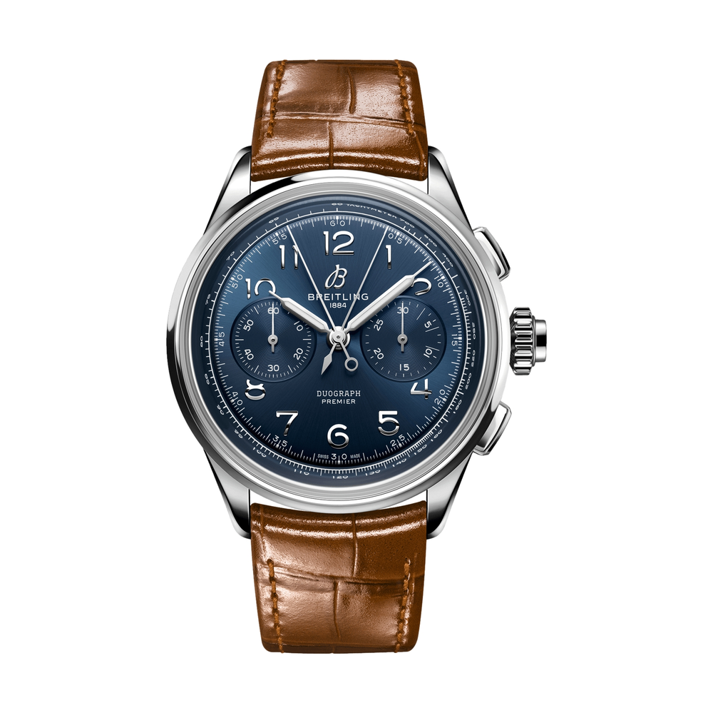 Premier B15 Duograph 42mm - Blue on Leather Strap