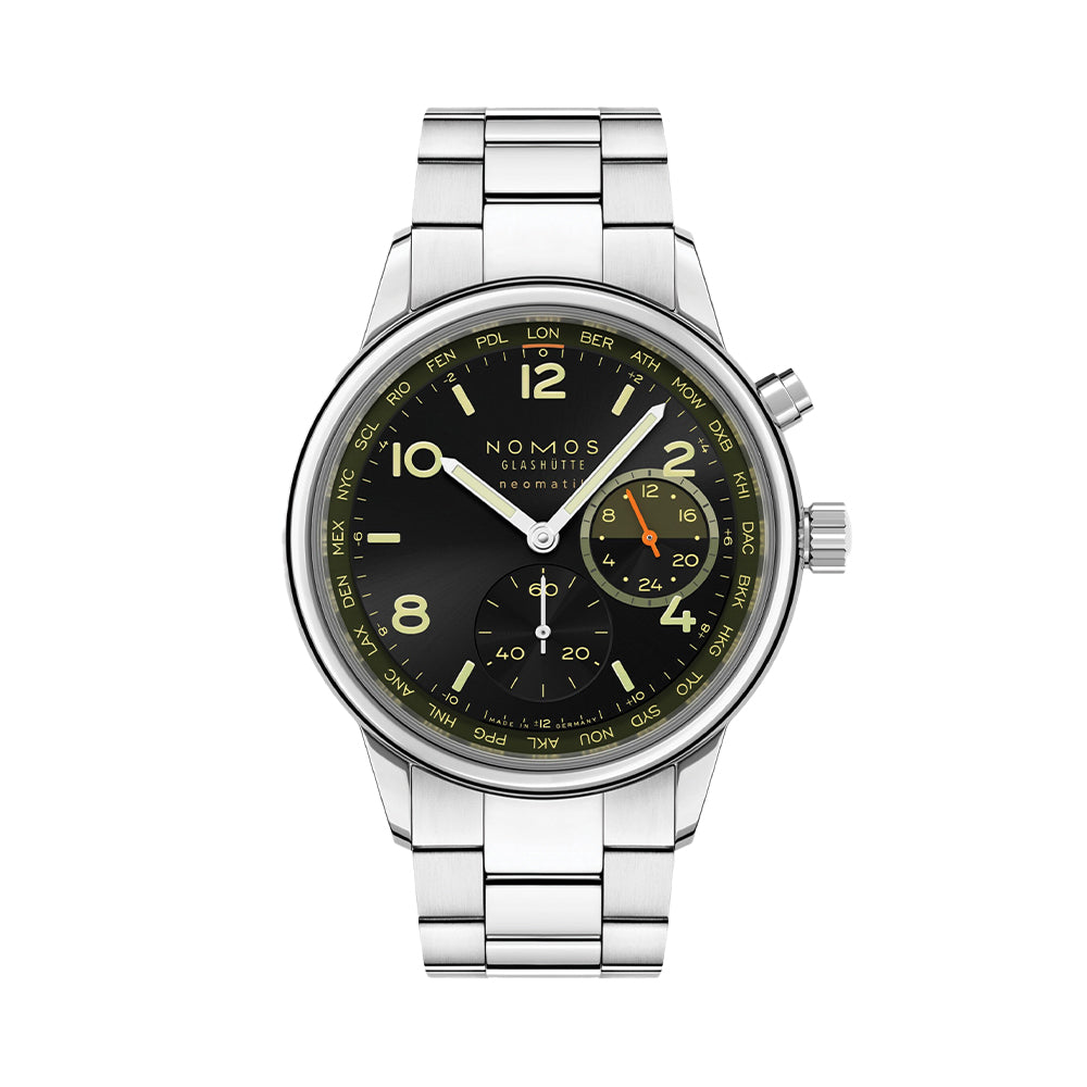 Club Sport Neomatik Worldtimer Vector 40mm - Black w/ Ecru on Bracelet