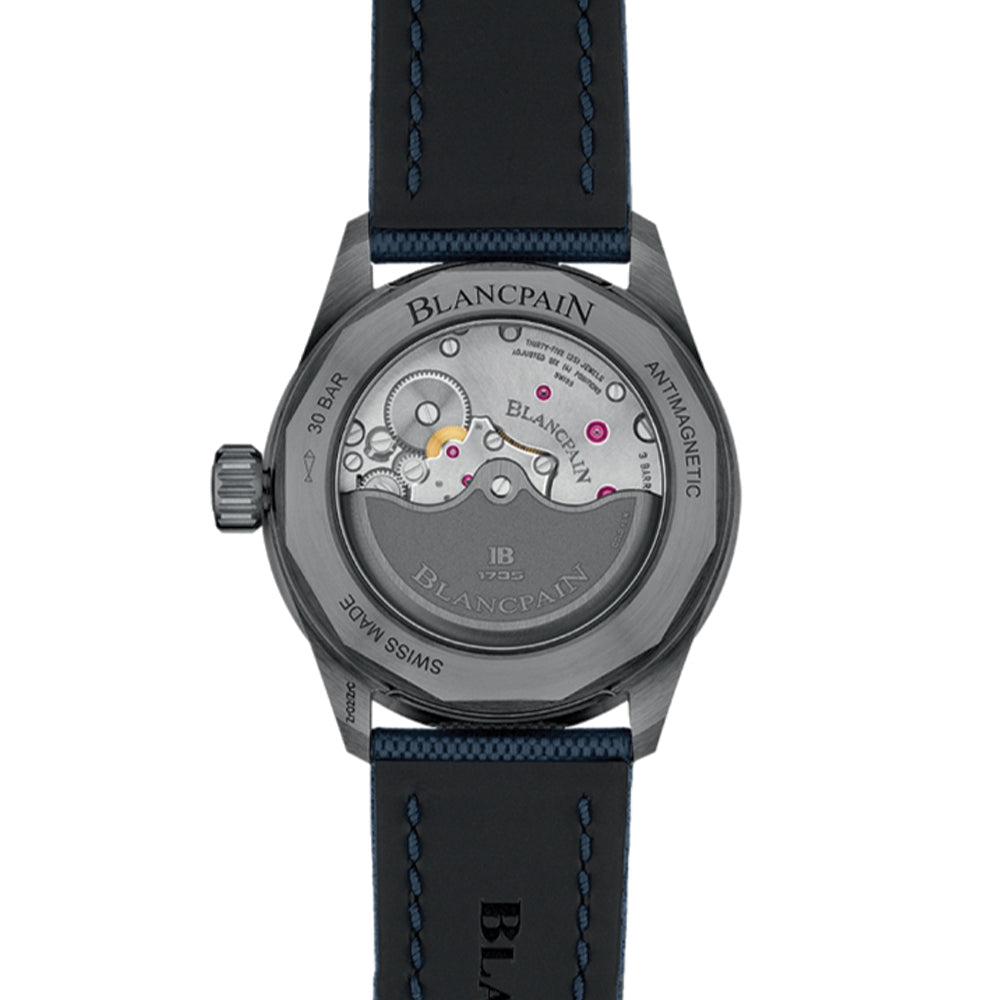 Fifty Fathoms Bathyscaphe Ceramic 43.6mm - Blue on Sail-Canvas Strap